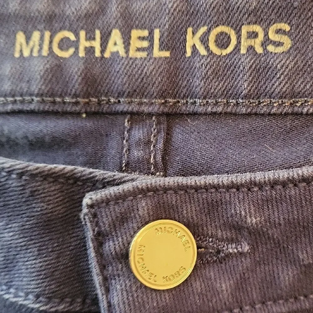 Michael Kors Women’s Deep Blue Denim Skinny Jeans Size 10 Mid Rise Stretch Class